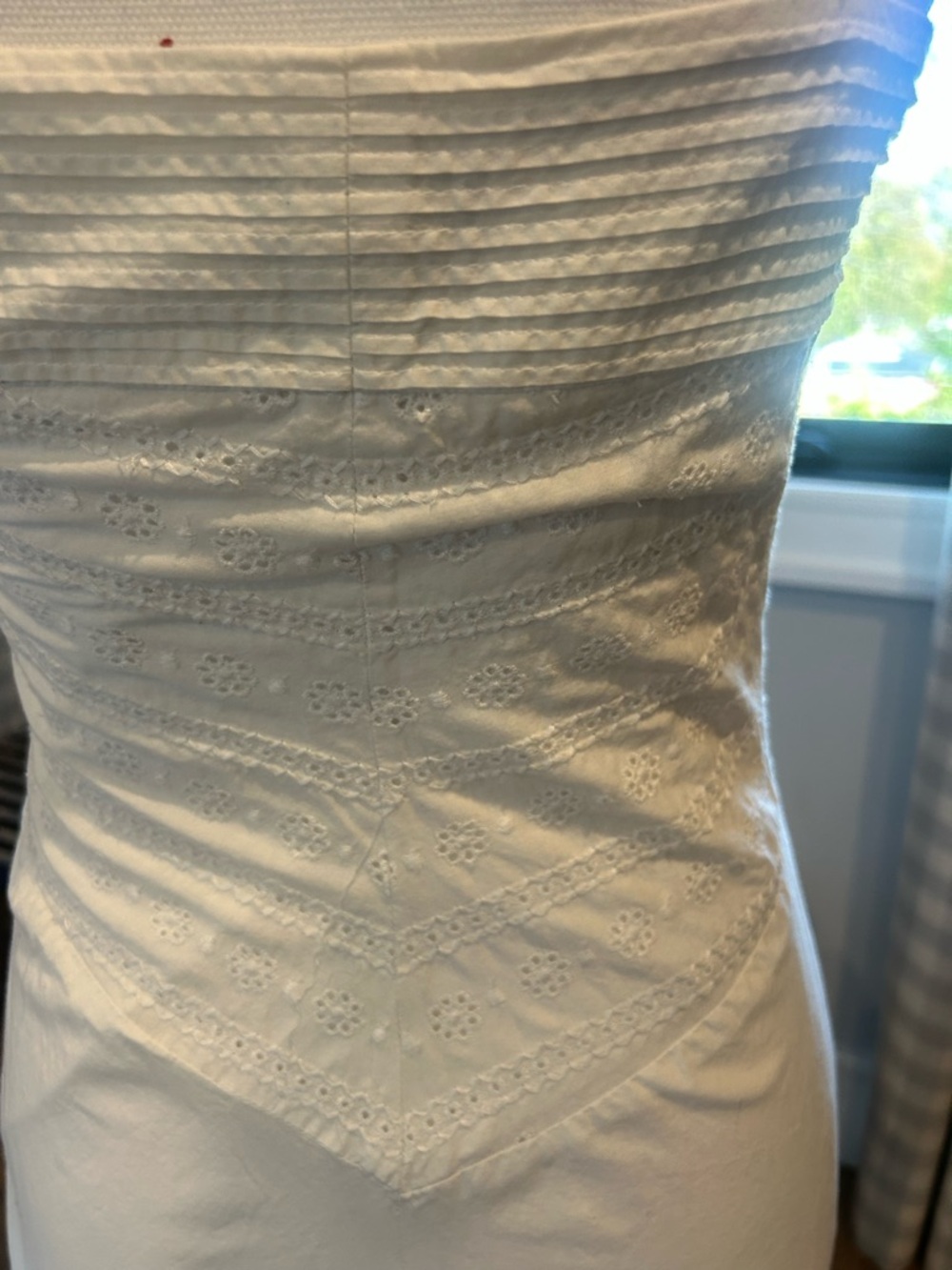 J. Crew White Sleeveless Midi Dress with Pintuck Bodice - Picture 6 of 6